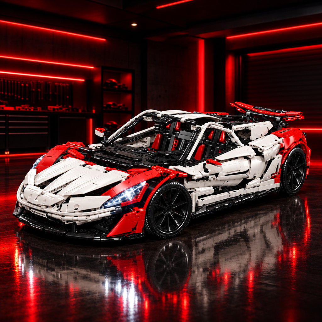 Crimson Apex P1 dark garage lifestyle shot