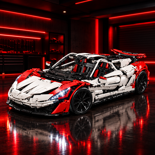 Crimson Apex P1 dark garage lifestyle shot