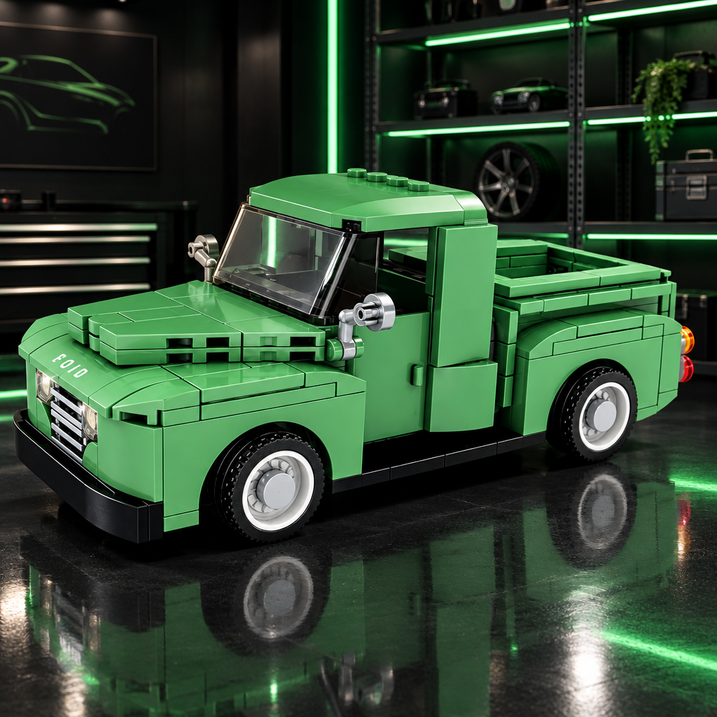Blossom Pickup Classic — Green in premium garage lifestyle photo