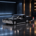 Lincoln Continental LEGO model in a dark premium garage